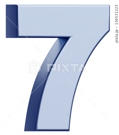 3D素材_数字_7_メタリック_銀 3D素材_数字_7_メタリック_銀 136531223