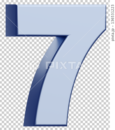 3D素材_数字_7_メタリック_銀 3D素材_数字_7_メタリック_銀 136531223
