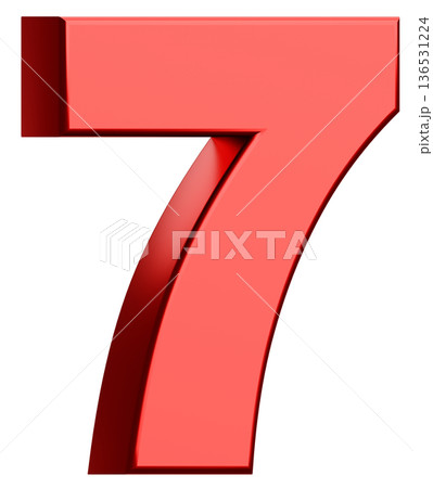 3D素材_数字_7_メタリック_赤 3D素材_数字_7_メタリック_赤 136531224