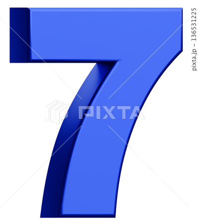 3D素材_数字_7_メタリック_青 136531225