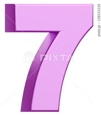 3D素材_数字_7_メタリック_紫 136531228