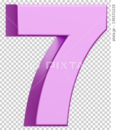 3D素材_数字_7_メタリック_紫 136531228