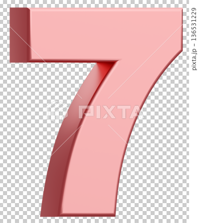 3D素材_数字_7_メタリック_ピンク 3D素材_数字_7_メタリック_ピンク 136531229