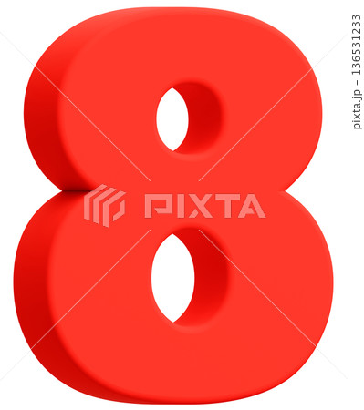 3D素材_数字_8_赤 136531233