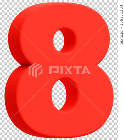 3D素材_数字_8_赤 136531233