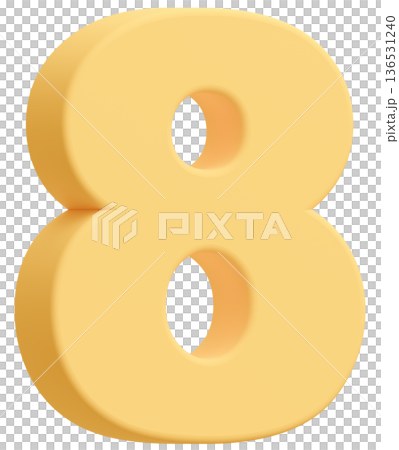 3D material_number_8_yellow 3D material_number_8_yellow 136531240