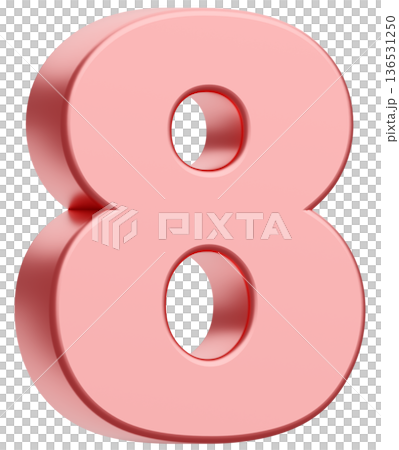 3D material_number_8_metallic_pink 136531250