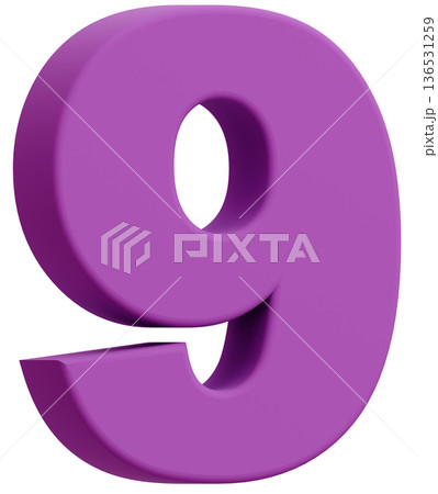 3D素材_数字_9_紫 3D素材_数字_9_紫 136531259