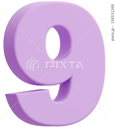 3D素材_数字_9_紫 136531269