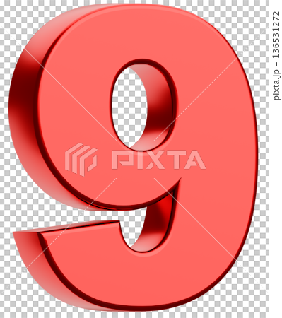 3D material_number_9_metallic_red 3D material_number_9_metallic_red 136531272
