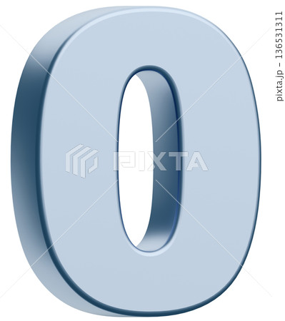 3D素材_数字_0_メタリック_銀 3D素材_数字_0_メタリック_銀 136531311