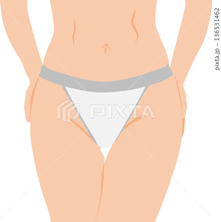 ダイエットに成功した女性のイラスト 136531462
