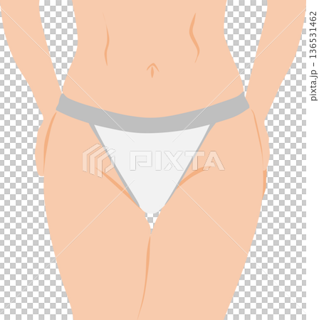 ダイエットに成功した女性のイラスト 136531462