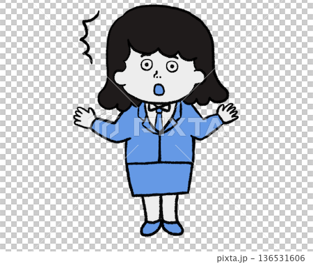 Surprised woman in a suit (blue) Surprised woman in a suit (blue) 136531606