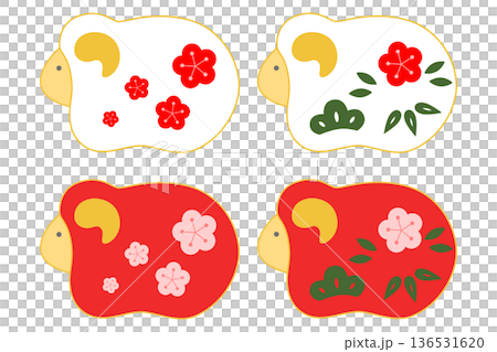 羊の置物イラストアイコンセット 136531620