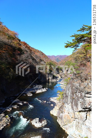 栃木県日光市にある景勝地 龍王峡の風景1 栃木県日光市にある景勝地 龍王峡の風景1 136531738