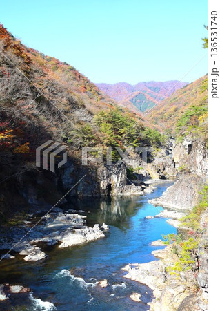 栃木県日光市にある景勝地　龍王峡の風景3 136531740