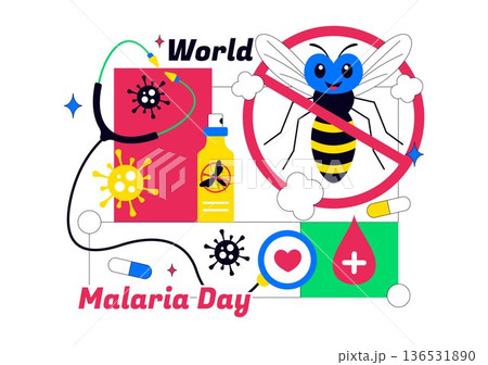 World Malaria Day Vector Illustration on April 25 Featuring Earth Protected from Mosquitoes to Prevent Bites in a Healthcare Flat Background World Malaria Day Vector Illustration on April 25 Featuring Earth Protected from Mosquitoes to Prevent Bites in a Healthcare Flat Background 136531890