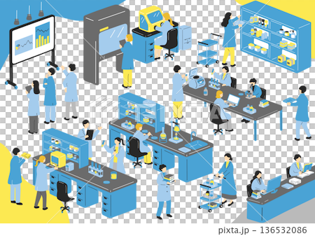 在實驗室工作的人們 在實驗室工作的人們 136532086