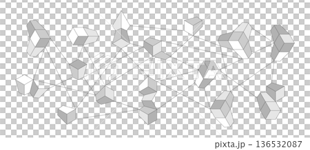幾何抽象建築六角形圖案網背景 136532087