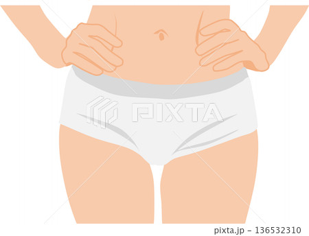 ダイエットに成功した女性のイラスト 136532310