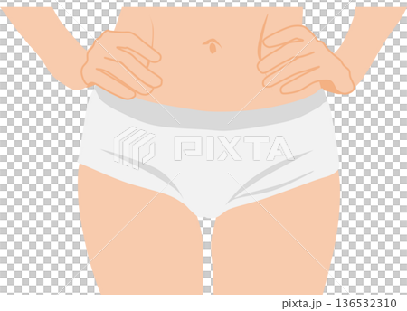 ダイエットに成功した女性のイラスト 136532310