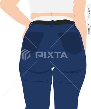ダイエットに成功した女性のイラスト 136532599