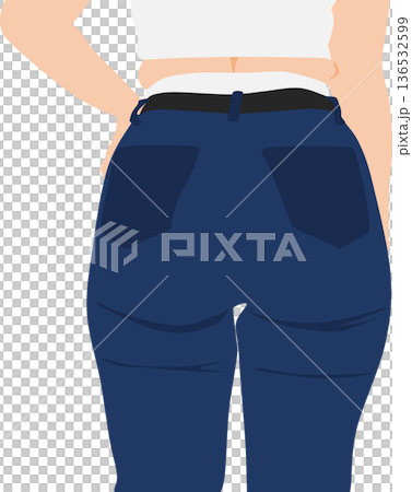 ダイエットに成功した女性のイラスト 136532599