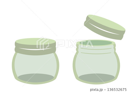 シンプルな透明な瓶のイラストセット シンプルな透明な瓶のイラストセット 136532675