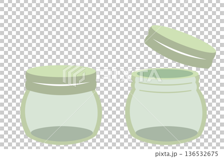 シンプルな透明な瓶のイラストセット シンプルな透明な瓶のイラストセット 136532675
