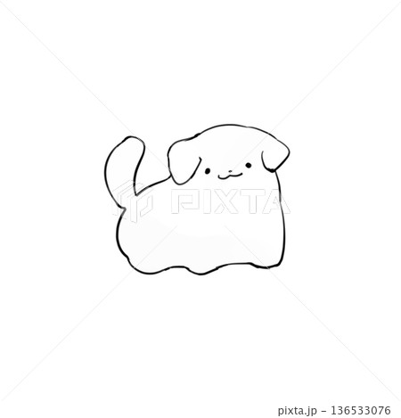 ゆるかわな小さいたれ耳の犬 136533076