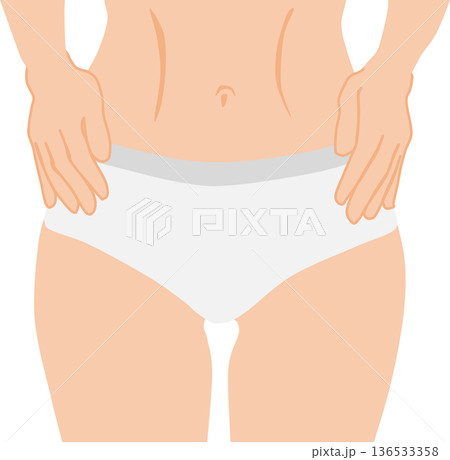 ダイエットに成功した女性のイラスト 136533358