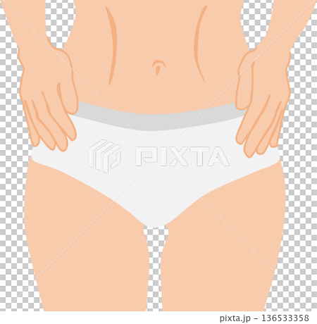 ダイエットに成功した女性のイラスト 136533358