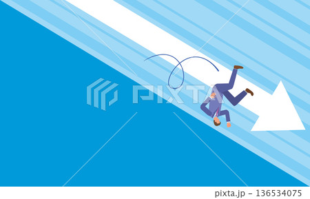 転がり落ちる男性 136534075