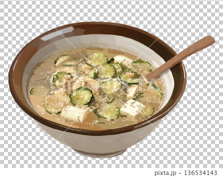 Chilled soup (with wooden spoon) 136534143
