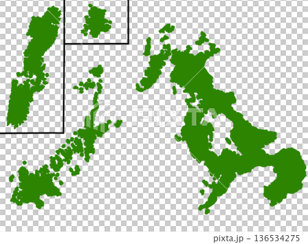 長崎県の地図(グリーン) 長崎県の地図(グリーン) 136534275