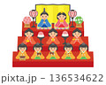 かわいいひな人形のイラスト素材 136534622