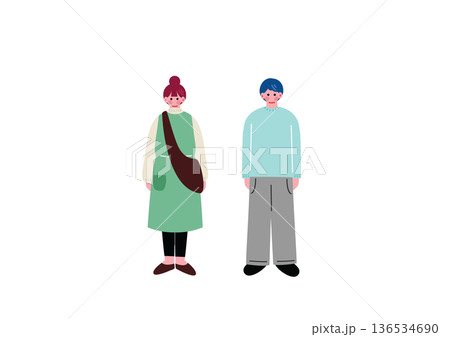 若い男女のイラスト 136534690