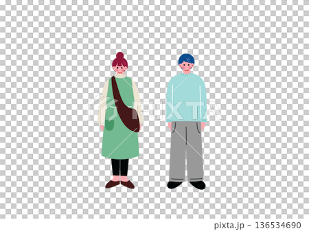 若い男女のイラスト 136534690