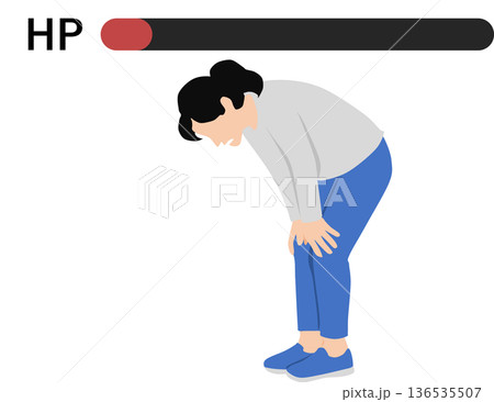 運動不足な女性のイラスト 運動不足な女性のイラスト 136535507