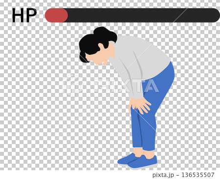 運動不足な女性のイラスト 運動不足な女性のイラスト 136535507