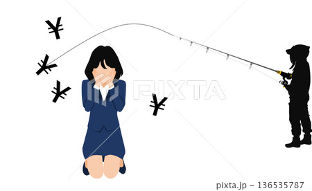 フィッシング詐欺のグラフィック素材イラスト フィッシング詐欺のグラフィック素材イラスト 136535787