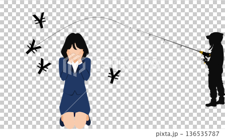 フィッシング詐欺のグラフィック素材イラスト フィッシング詐欺のグラフィック素材イラスト 136535787