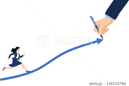 目標達成へのロードマップのイラスト	 136535788