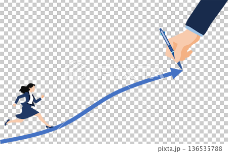 目標達成へのロードマップのイラスト	 136535788
