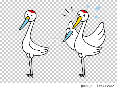 つるがマスクとくしゃみをしているイラスト 136535982