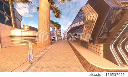未来都市の風景 136537023
