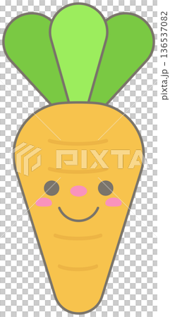 Cute Pastel Easter Carrot Character with Funny Face for Spring Season Cute Pastel Easter Carrot Character with Funny Face for Spring Season 136537082