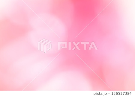 ピンク・うす赤色　ふんわりな玉ボケ・丸ボケ背景　 136537384