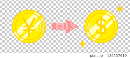 Buying dollars from yen Currency exchange image 136537619